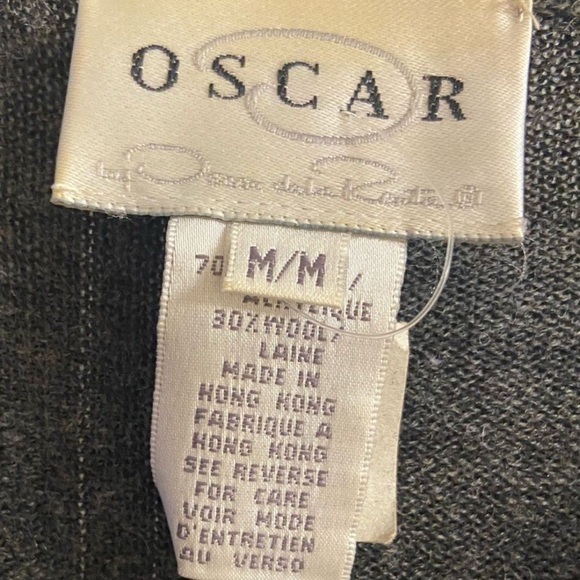 Oscar de la renta Women's Charcoal Floral Cardigan medium - Picture 6 of 7